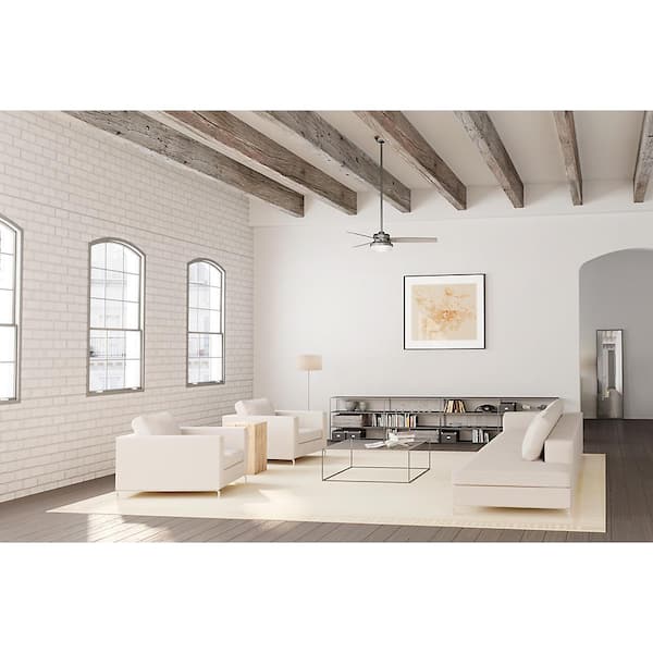 Sentinel 52 in. LED Indoor Brushed Slate Ceiling Fan with Light Kit and Universal Remote