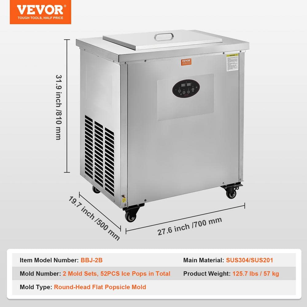 Commercial Grade Stainless Steel Ice Popsicle Machine with Hand Crank