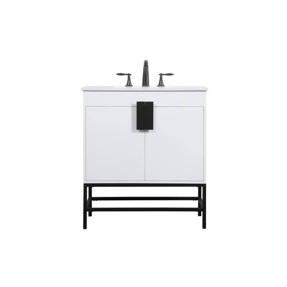 Simply Living 30 in. W x 19 in. D x 33.5 in. H Bath Vanity in White with Iv