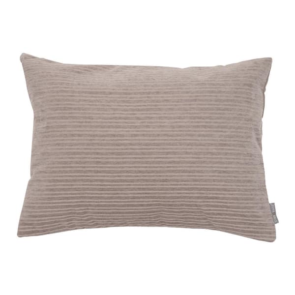 EverGrace Opulence Chenille Stripes Lumbar 20 in. x 14 in. Dove Gray