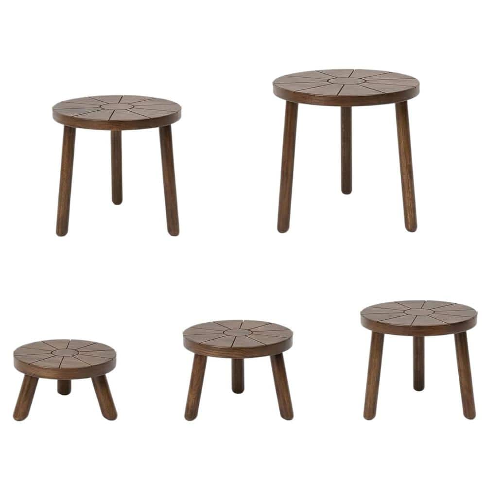 "5‑Pack Dark Brown Mid‑Century Single Wood Plant Stands (for 6‑12"" Pots) + 3‑Tier Black Bamboo 8‑Pot Ladder Plant Stand" price history on PriceWatchPro