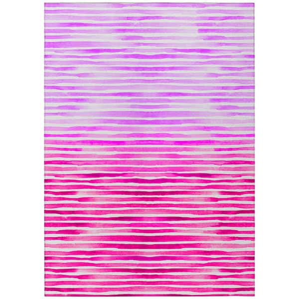 Addison Rugs Surfside 5 ft. x 7 ft. 6 in. Pink Geometric Indoor/Outdoor Area Rug