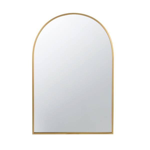 Benjara 1 in. W x 36 in. H Wooden Frame Gold Wall Mirror BM285939 The