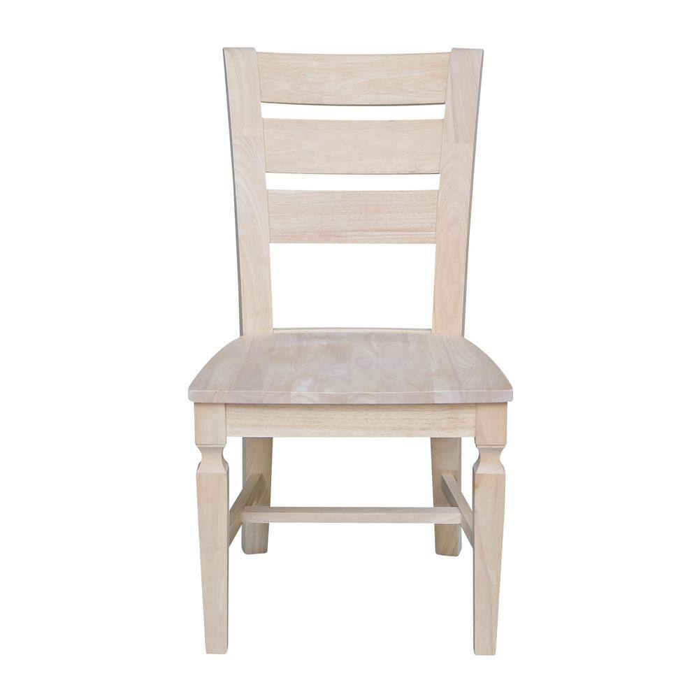 Vista Unfinished Solid Parawood High Ladderback Chair Set