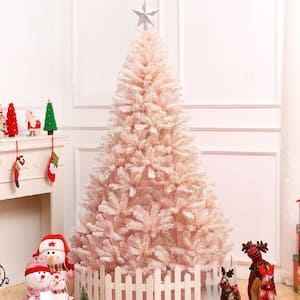 7 ft. Artificial Christmas Tree Hinged Full Fir Tree with Metal Stand Holiday Season