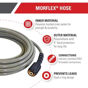 MorFlex 5/16 in. x 25 ft. Replacement/Extension Hose with M22 Connections for 3700 PSI Cold Water Pressure Washers