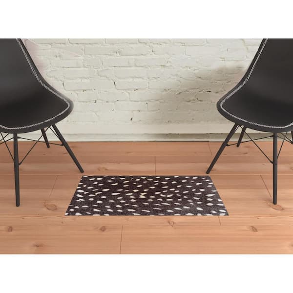 2 ft. x 3 ft. Chocolate Animal Print Washable With UV Protection Area Rug