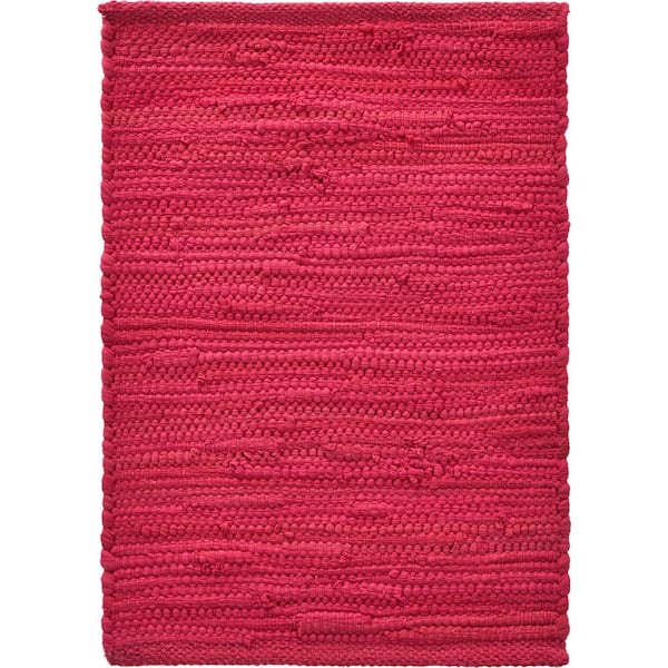 LR Home Solid Magenta 19 in. x 13 in. Cotton Placemat (Set of 4)