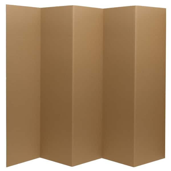 Unbranded 6 ft. Tall Brown Temporary Cardboard Folding Screen - 5 Panel