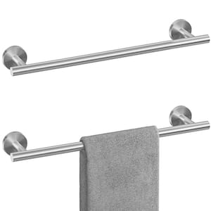 18 in. Wall Mounted Towel Bar in Stainless Steel Brushed Nickel (2-Pack)