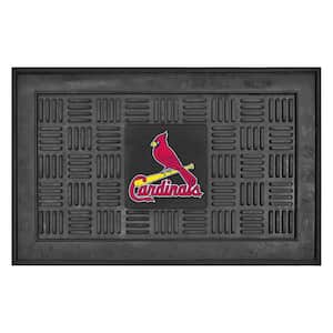 MLB St. Louis Cardinals Black 19 in. x 30 in. Vinyl Indoor/Outdoor Door Mat