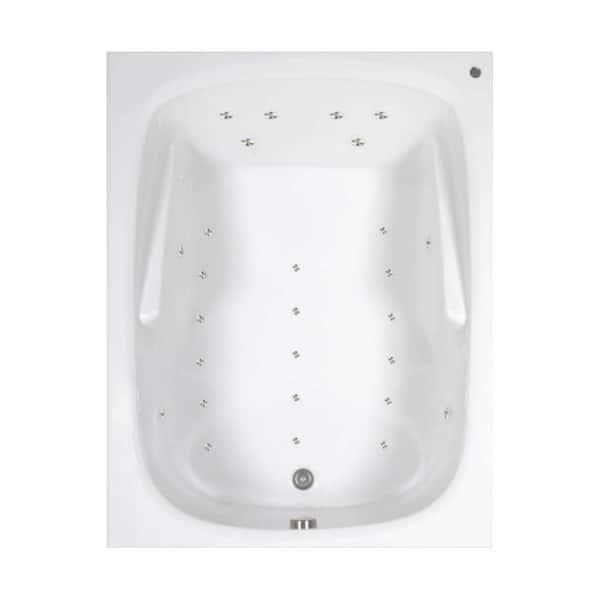 Comfortflo 60 in. x 48 in. Acrylic Rectangular Alcove Air Bathtub with Reversible Drain in Biscuit