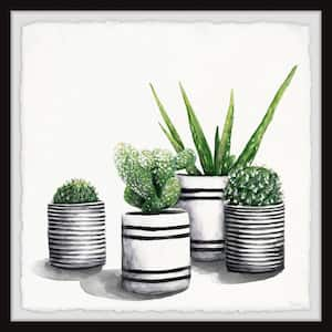 "Stripey Pots" by Parvez Taj Framed Nature Art Print 12 in. x 12 in.