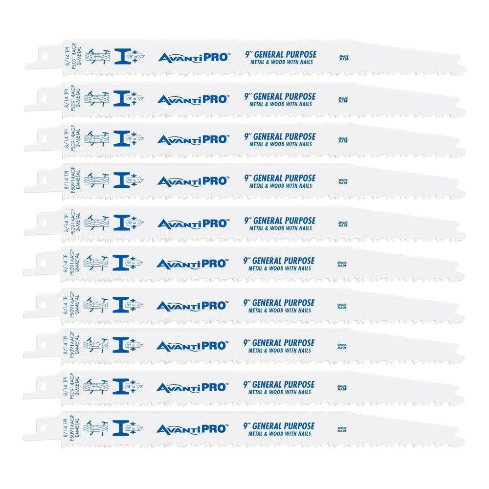 UPC 008925098430 product image for 9 in. 8/14 TPI Bi-Metal Reciprocating Saw Blades for General Purpose Cutting (10 | upcitemdb.com