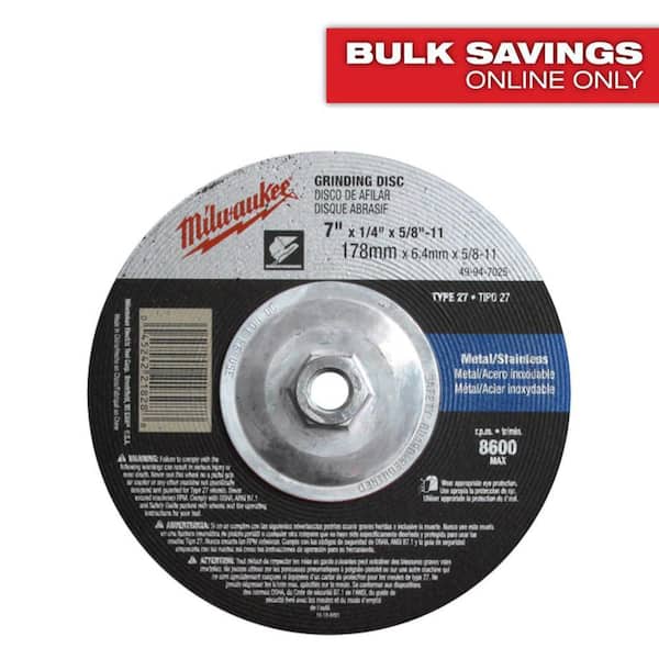 Milwaukee 9 in. x 1/4 in. x 5/8-11 in. Grinding Wheel (Type 27)
