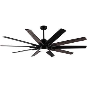 72 in. Smart Indoor Black Low Profile Double Finish LED Ceiling Fan with Remote Contol, 10 Blades, Reversible DC Motor