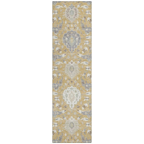 Addison Rugs Chantille Machine Washable Indoor/Outdoor Abstract ACN1026 Gold 2 ft. 3 in. x 7 ft. 6 in. Area Rug