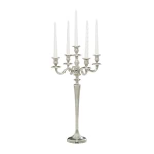 24 in. Silver Aluminum Traditional Candelabra