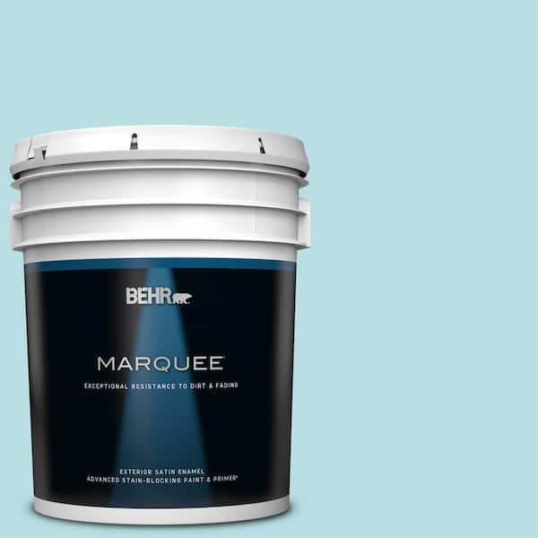 BEHR MARQUEE 5 gal. #M470-2 Basin Blue Satin Enamel Exterior Paint & Primer