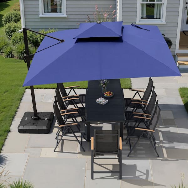 cheap offset patio umbrellas 4 PCS Parasol Base Stand with Locking Cantilever Offset Patio Umbrella Stand