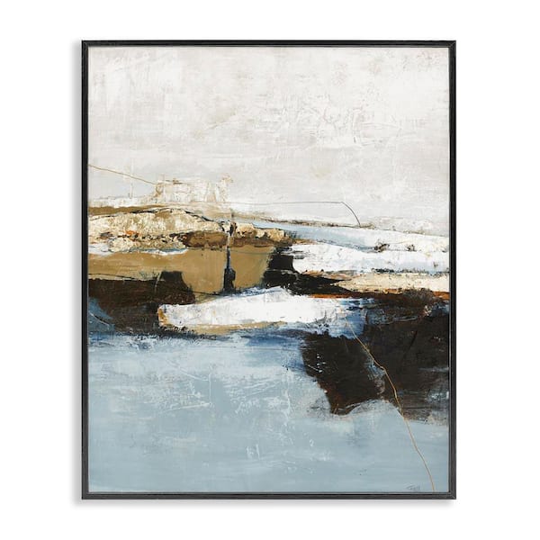Stupell Industries Rustic Paint Nautical Design by Design Fabrikken Black Framed Abstract Giclee Art Print 14 in. x 11 in.