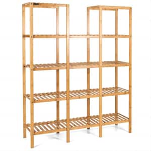56 in. Multi-Functional Wood Shelf Flower Plant Stand
