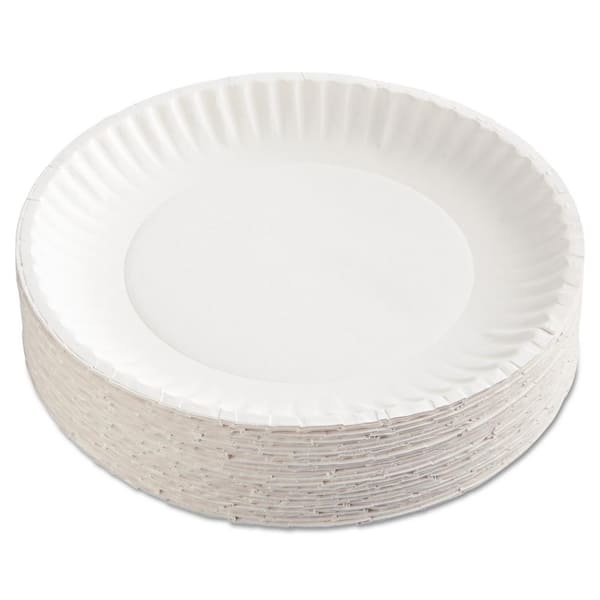 9 in. Uncoated Paper Plates in White (1200 Per Case)