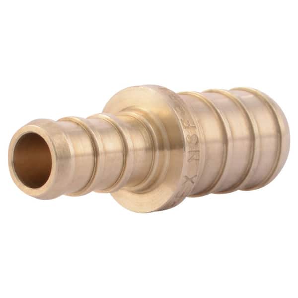 SharkBite 1/2 in. PEX Barb x 3/8 in. PEX Barb Brass Reducing Coupling Fitting (Bag of 10)