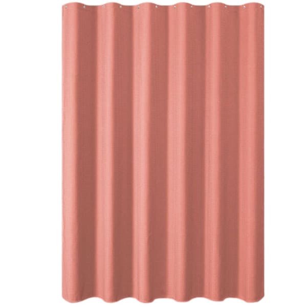 Aoibox Heavy Duty Waffle Textured 72 in. W x 72 in. L Fabric Shower Curtain Sets in Coral