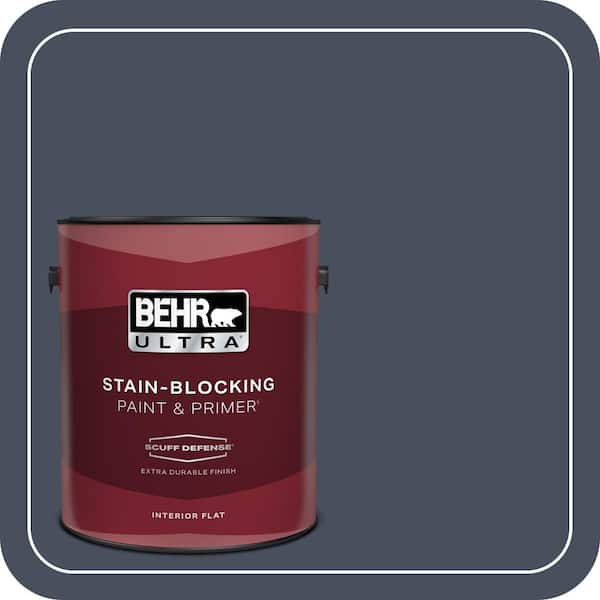 BEHR ULTRA 1 gal. #S510-7 Dark Denim Extra Durable Flat Interior Paint & Primer