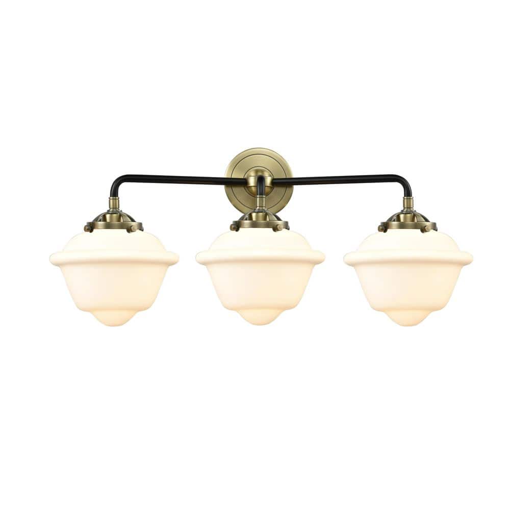 Oxford 25.5 in. 3-Light Black Antique Brass Vanity Light with Glass Shade price history on PriceWatchPro