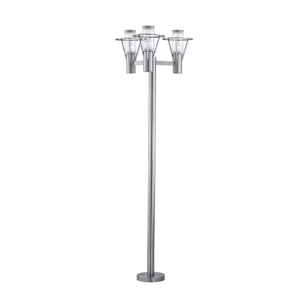 Belfast Modern Stainless Steel 86.75" Outdoor Lamp with Clear Glass