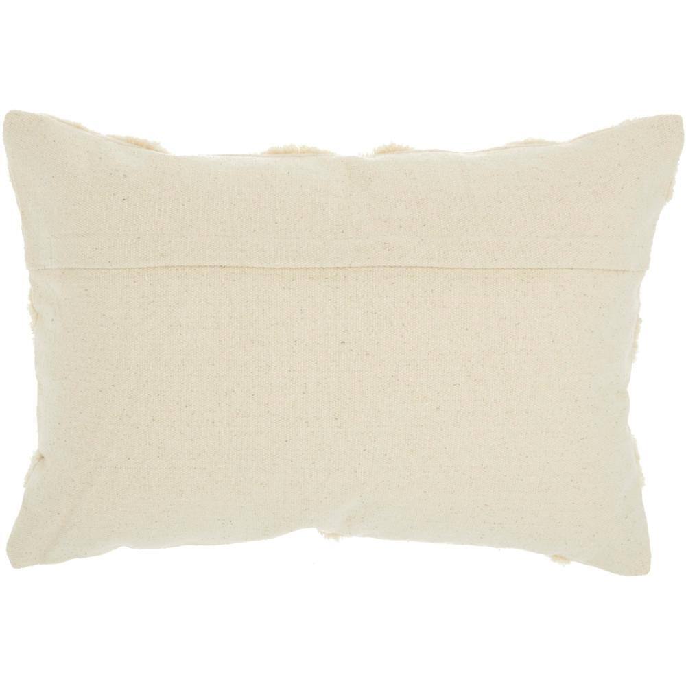 Cream Cotton Heart Pattern Lumbar Throw Pillow 14" x 20"