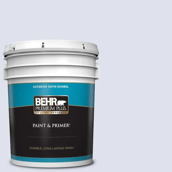 BEHR PREMIUM PLUS 5 gal. #600A-1 December Dawn Satin Enamel Exterior Paint & Primer