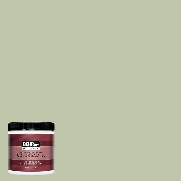 BEHR ULTRA 8 oz. #UL210-13 Minted Lemon Matte Interior/Exterior Paint and Primer in One Sample