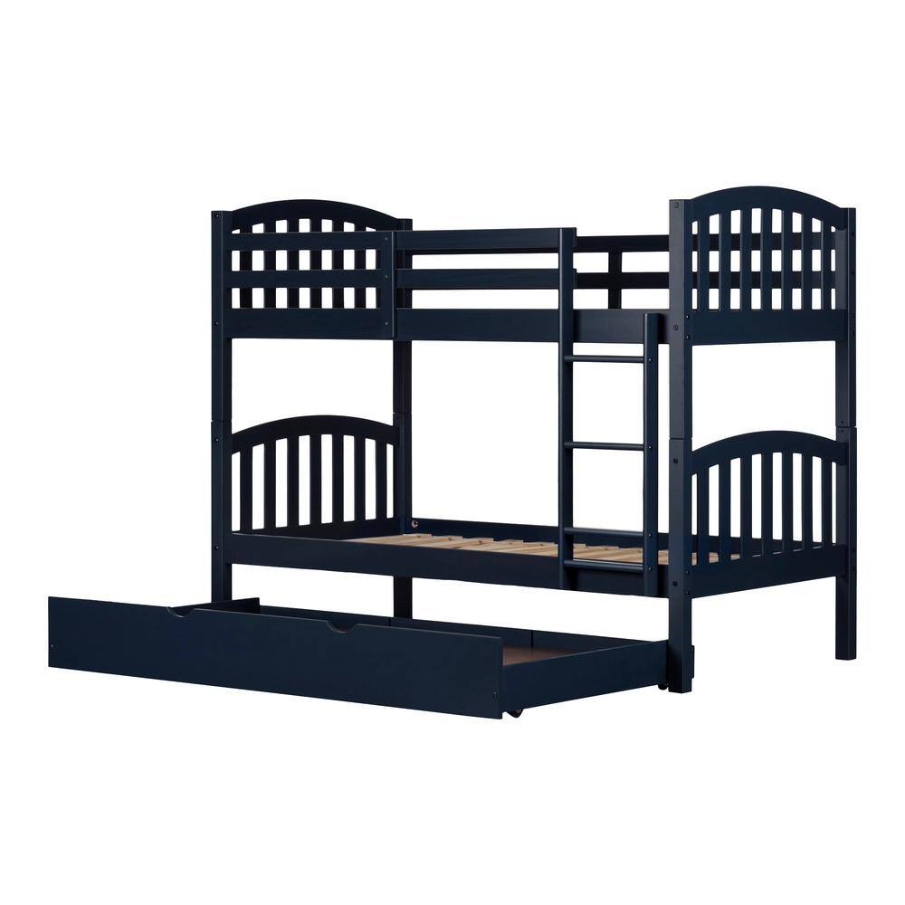 South Shore Asten Bunk Beds with Trundle, Blue -  13284