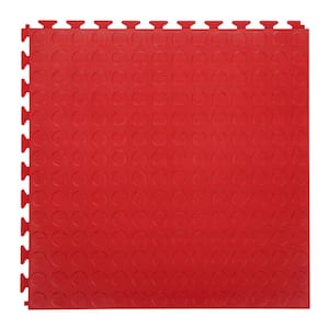 FlooringInc Red Coin 20.5" W 20.5" L X .177" T Flexible PVC Garage Tiles (8 Tiles/23.35 sq.ft)