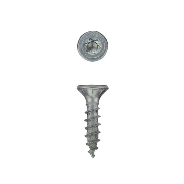 #14 x 1 in. Exterior Flat Head Deck Wood Screws Construction Torx T-Star Plus (1500 Each) Bulk Pail Bit Included