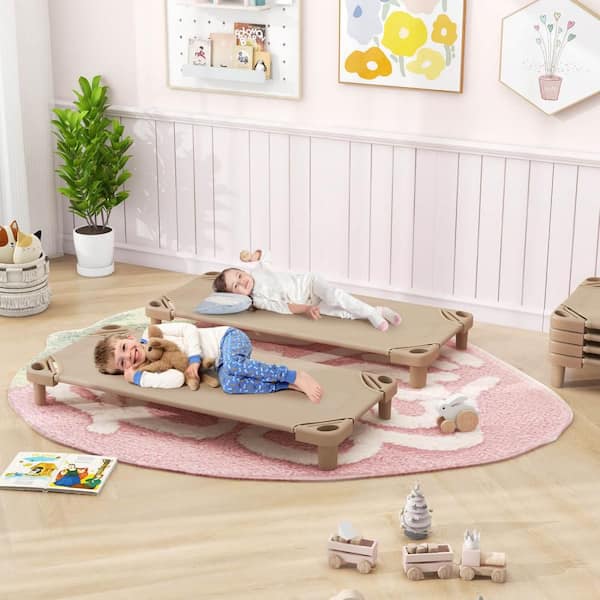 Coffee (Pack of 6) Kids Stackable Naptime Toddler Cot 52 in. L x 2 in. W Daycare Rest Mat