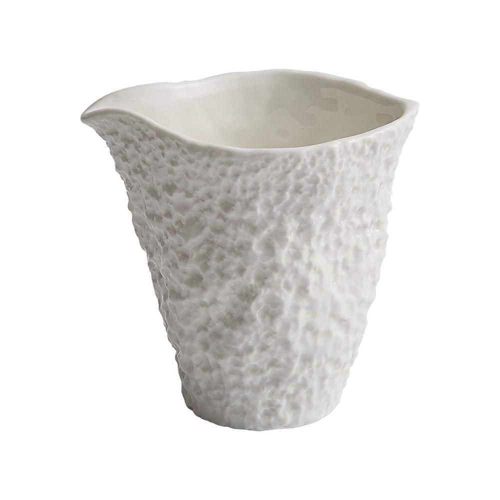 6.76 oz White Ceramic Gravy Boat with Rock Texture and Dripless Spout, Handleless Creamer Pitcher Pattern price history on PriceWatchPro