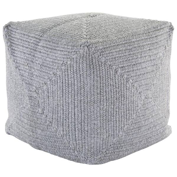 Light gray store pouf ottoman