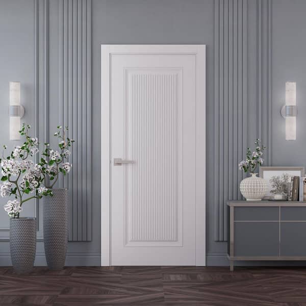 Sartodoors 7888 28 in. x 80 in. Sold Core White Enamel Color Wood