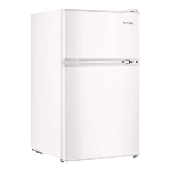 Vissani 3.2 cu. ft. Mini Refrigerator with 2 -Doors, Glass Shelves