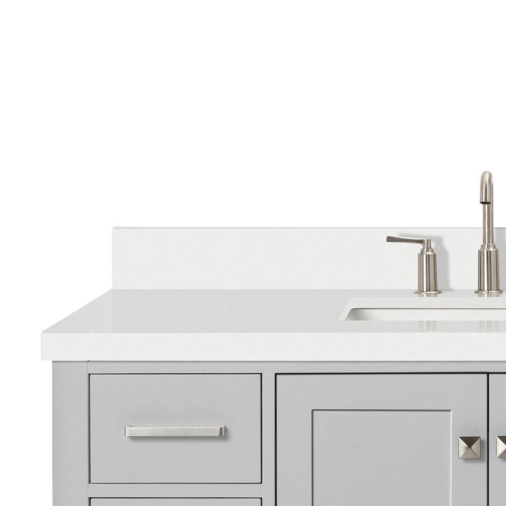 Cambridge 49" Gray Painted Freestanding Single Vanity with Quartz Top