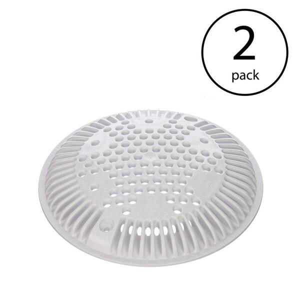 HAYWARD 8 in. White Pool Suction Outlet Cover Replacement (2-Pack)