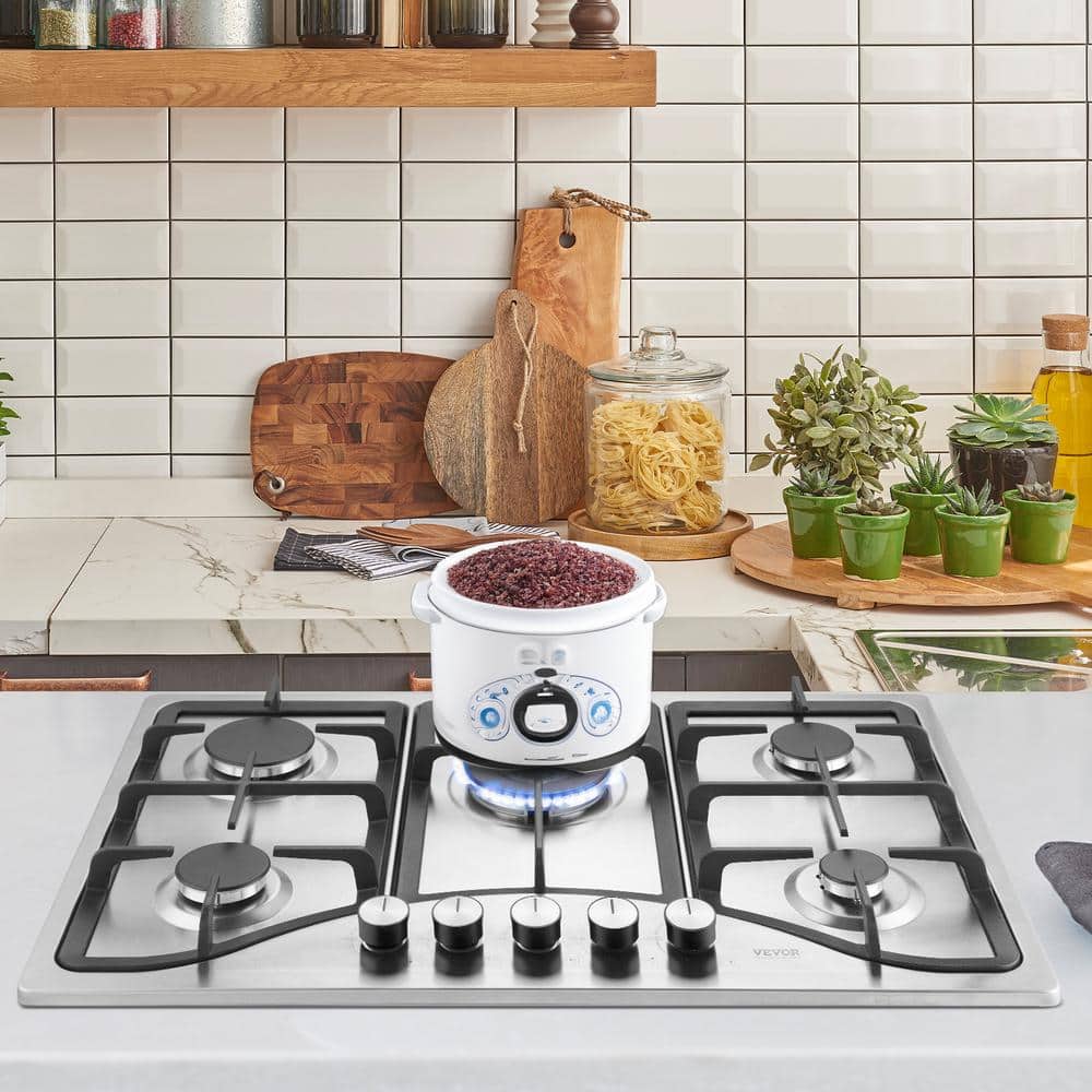 VEVOR 30-inch Stainless Steel 5 Burner Propane Cooktop