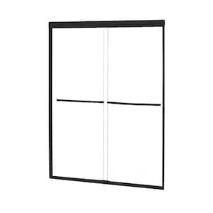 Cove 48 in. W x 72 in. H Sliding Semi Frameless Shower Door in Matte Black with Clear Glass