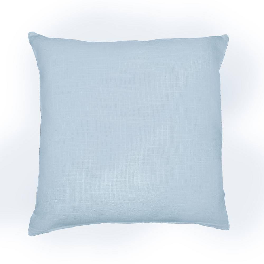 Blue Contemporary Checkered Hand-Woven Cotton Blend Throw Pillow