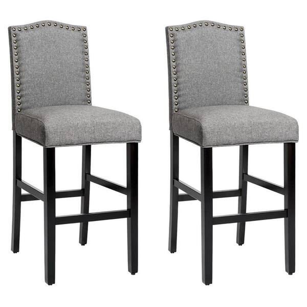 Boyel Living 30 In 2 Piece Gray, Gray Upholstered Counter Height Stools