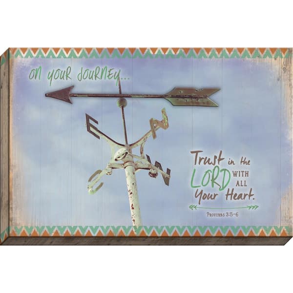 Unbranded Embellished Canvas "Journey Canvas W/ Metal Weather Vane" By Carpentree Canvas